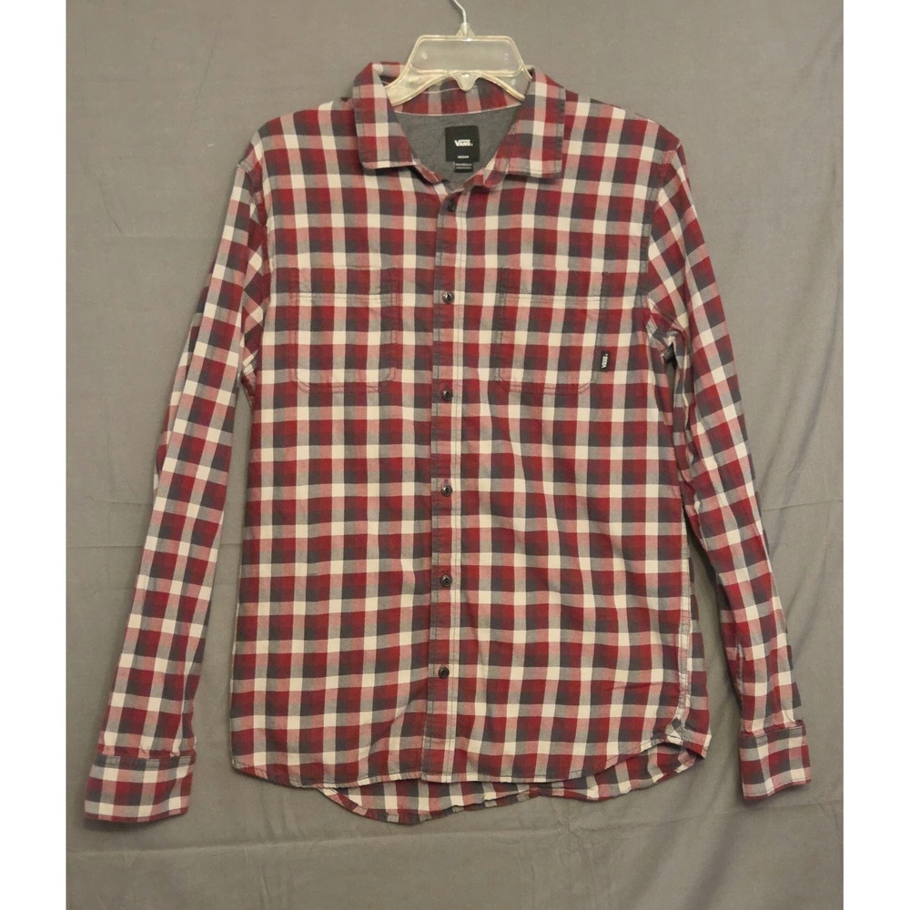 Vans Alameda II Flannel Long Sleeve Button Up Plaid Shirt Mens Size M Tailored